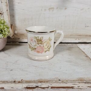 Antique Porcelain Shaving Mug w/ Rose Floral Design- Vanity Decor, Shabby Chic